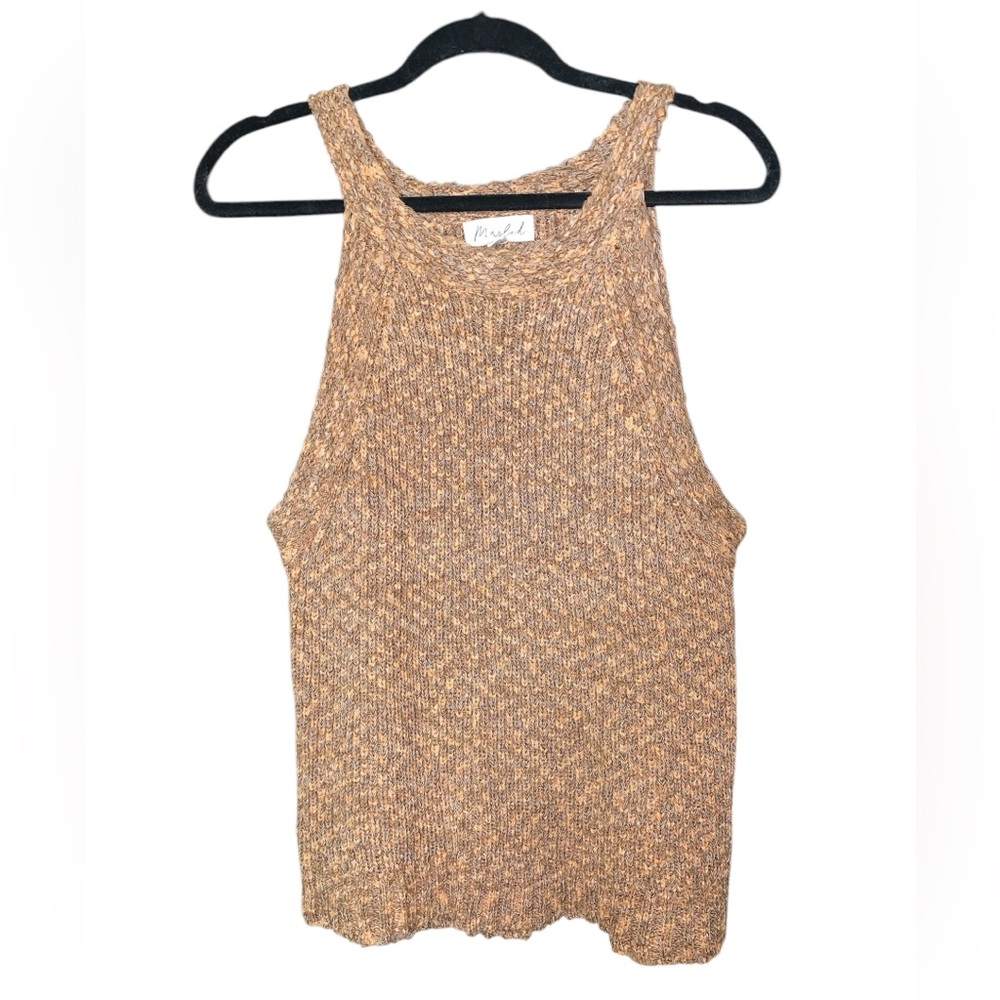 NWOT Marled Knit Tank Top in Brown Marled